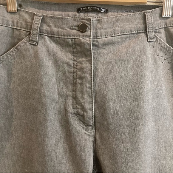 BETTY BARCLAY SZ 12 For Elements Grey Blinged Pockets Jeans Style Pants Trousers - Picture 3 of 9